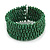 Trendy Green Glass Bead Flex Cuff Bracelet - Adjustable - view 5