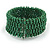 Trendy Green Glass Bead Flex Cuff Bracelet - Adjustable - view 6