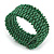 Trendy Green Glass Bead Flex Cuff Bracelet - Adjustable