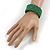 Trendy Green Glass Bead Flex Cuff Bracelet - Adjustable - view 2