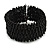 Trendy Black Glass Bead Flex Cuff Bracelet - Adjustable - view 5