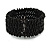 Trendy Black Glass Bead Flex Cuff Bracelet - Adjustable - view 6
