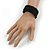 Trendy Black Glass Bead Flex Cuff Bracelet - Adjustable - view 2