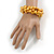 Solid Chunky Yellow Glass Bead, Sea Shell Nuggets Flex Bracelet - 18cm L - view 2