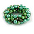 Solid Chunky Green Glass Bead, Sea Shell Nuggets Flex Bracelet - 18cm L - view 3