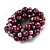 Solid Chunky Purple Glass Bead, Sea Shell Nuggets Flex Bracelet - 18cm L - view 3