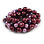 Solid Chunky Purple Glass Bead, Sea Shell Nuggets Flex Bracelet - 18cm L - view 4
