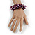 Solid Chunky Purple Glass Bead, Sea Shell Nuggets Flex Bracelet - 18cm L - view 2
