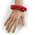 Solid Chunky Red Glass Bead, Sea Shell Nuggets Flex Bracelet - 18cm L - view 2