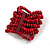 Wide Wooden Bead Flex Bracelet In Red - 19cm L - Adjustable - view 5