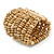 Wide Wooden Bead Flex Bracelet In Natural - 19cm L - Adjustable - view 5