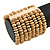 Wide Wooden Bead Flex Bracelet In Natural - 19cm L - Adjustable - view 3