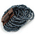 Anthracite/ Hematite Glass Bead Multistrand Flex Bracelet With Wooden Closure - 19cm L - view 10