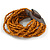 Burnt Orange Glass Bead Multistrand Flex Bracelet With Wooden Closure - 19cm L - view 5