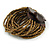 Bronze Gold Glass Bead Multistrand Flex Bracelet With Wooden Closure - 19cm L - view 5