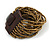 Bronze Gold Glass Bead Multistrand Flex Bracelet With Wooden Closure - 19cm L - view 10