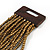Bronze Gold Glass Bead Multistrand Flex Bracelet With Wooden Closure - 19cm L - view 7