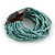 Dusty Light Blue Glass Bead Multistrand Flex Bracelet With Wooden Closure - 19cm L - view 9