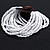 White Glass Bead Multistrand Flex Bracelet With Wooden Closure - 19cm L - view 5
