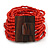 Burnt Red Glass Bead Multistrand Flex Bracelet With Wooden Closure - 19cm L - view 8