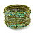 Bohemian Beaded Cuff Bangle with Sequin (Lime Green) - Adjustable - view 6