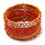 Bohemian Beaded Cuff Bangle with Sequin (Orange) - Adjustable - view 4