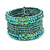 Bohemian Beaded Cuff Bangle with Sequin (Light Blue) - Adjustable - view 2