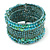 Bohemian Beaded Cuff Bangle with Sequin (Light Blue) - Adjustable - view 5