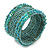 Bohemian Beaded Cuff Bangle with Sequin (Light Blue) - Adjustable