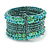 Bohemian Beaded Cuff Bangle with Sequin (Light Blue) - Adjustable - view 6