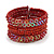Bohemian Beaded Cuff Bangle with Sequin (Red) - Adjustable - view 2