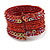 Bohemian Beaded Cuff Bangle with Sequin (Red) - Adjustable - view 6