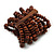 Wide Wooden Bead Flex Bracelet In Brown - 19cm L - Adjustable - view 5