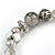 Trendy Semiprecious Stone and Silver Tone Metal Charm Flex Bracelet (Black, Grey, Silver) - 17cm L - view 4