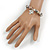 Trendy Semiprecious Stone and Silver Tone Metal Charm Flex Bracelet (Light Coffee, White, Silver) - 17cm L - view 5