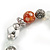 Trendy Semiprecious Stone and Silver Tone Metal Charm Flex Bracelet (Pink, White, Silver) - 17cm L - view 4