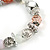 Trendy Semiprecious Stone and Silver Tone Metal Charm Flex Bracelet (Pink, White, Silver) - 17cm L - view 5