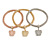 Set Of 3 Thick Mesh Flex Bracelets with Butterfly Charm in Gold/ Silver/ Rose Gold - 19cm L - view 5
