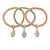 Set Of 3 Thick Mesh Flex Bracelets with Crystal Hamsa Hand Charm in Gold/ Silver/ Rose Gold - 19cm L - view 2