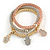 Set Of 3 Thick Mesh Flex Bracelets with Crystal Hamsa Hand Charm in Gold/ Silver/ Rose Gold - 19cm L - view 4