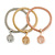 Set Of 3 Thick Mesh Flex Bracelets with Round Tree Of Life Charm in Gold/ Silver/ Rose Gold - 19cm L - view 7