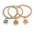 Set Of 3 Thick Mesh Flex Bracelets with Round Tree Of Life Charm in Gold/ Silver/ Rose Gold - 19cm L - view 5