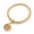 Set Of 3 Thick Mesh Flex Bracelets with Round Tree Of Life Charm in Gold/ Silver/ Rose Gold - 19cm L - view 4