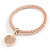 Set Of 3 Thick Mesh Flex Bracelets with Heart/ Tree Of Life Charm in Gold/ Silver/ Rose Gold - 19cm L - view 5