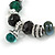 Trendy Glass, Crystal, Metal Bead Charm Chain Bracelet In Silver Tone (Black/ Green) - 15cm L/ 3cm Ext - view 5