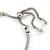 Trendy Glass, Crystal, Metal Bead Charm Chain Bracelet In Silver Tone (Black/ Green) - 15cm L/ 3cm Ext - view 6