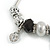 Trendy Glass, Crystal, Metal Bead Charm Chain Bracelet In Silver Tone (White/ Red) - 15cm L/ 3cm Ext - view 3