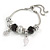 Trendy Glass, Crystal, Metal Bead Charm Chain Bracelet In Silver Tone (White/ Red) - 15cm L/ 3cm Ext - view 5