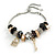 Trendy Glass, Crystal, Metal Bead Charm Chain Bracelet In Silver Tone (Gold/ Black/ Silver) - 15cm L/ 3cm Ext - view 7