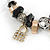 Trendy Glass, Crystal, Metal Bead Charm Chain Bracelet In Silver Tone (Gold/ Black/ Silver) - 15cm L/ 3cm Ext - view 3